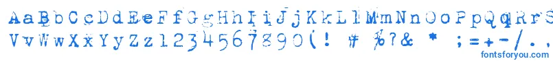 1942Report-Schriftart – Blaue Schriften auf weißem Hintergrund