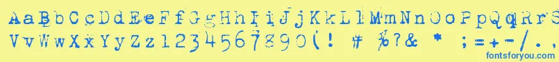フォント1942Report – 青い文字が黄色の背景にあります。