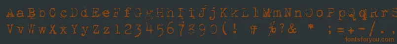 1942Report-fontti – ruskeat fontit mustalla taustalla