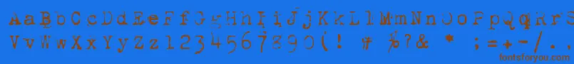 フォント1942Report – 茶色の文字が青い背景にあります。