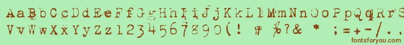 Шрифт 1942Report – коричневые шрифты на зелёном фоне