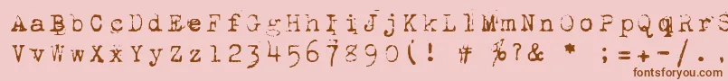 1942Report-fontti – ruskeat fontit vaaleanpunaisella taustalla