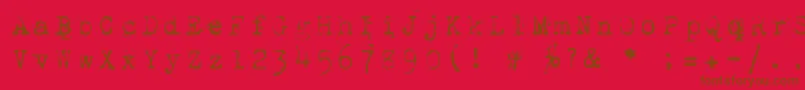 1942Report-fontti – ruskeat fontit punaisella taustalla