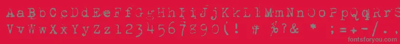 1942Report-fontti – harmaat kirjasimet punaisella taustalla