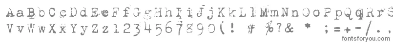 1942Report-fontti – harmaat kirjasimet valkoisella taustalla