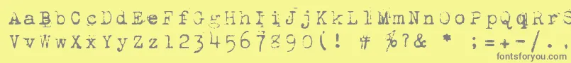 1942Report-fontti – harmaat kirjasimet keltaisella taustalla