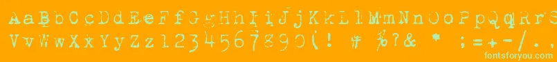 1942Report-fontti – vihreät fontit oranssilla taustalla
