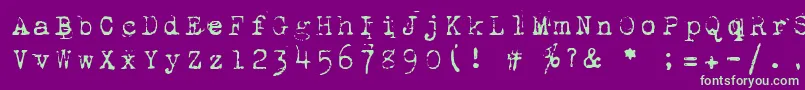 1942Report-fontti – vihreät fontit violetilla taustalla