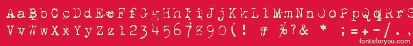 1942Report-fontti – vihreät fontit punaisella taustalla