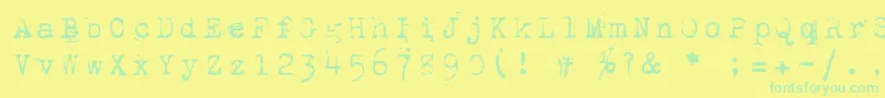 1942Report Font – Green Fonts on Yellow Background