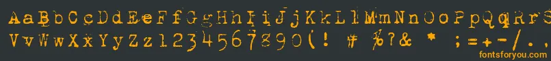 1942Report Font – Orange Fonts on Black Background