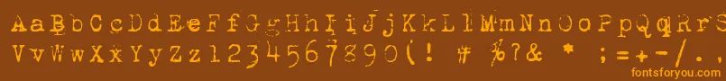 フォント1942Report – オレンジ色の文字が茶色の背景にあります。