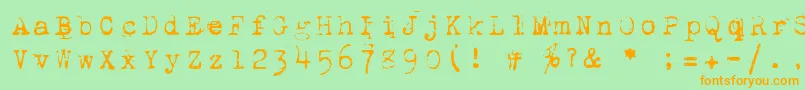 フォント1942Report – オレンジの文字が緑の背景にあります。