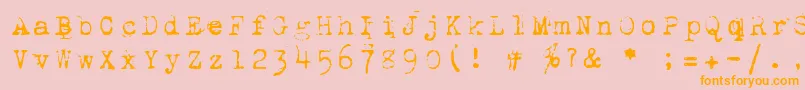 1942Report-fontti – oranssit fontit vaaleanpunaisella taustalla