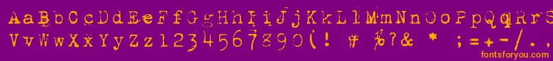 1942Report-Schriftart – Orangefarbene Schriften auf violettem Hintergrund