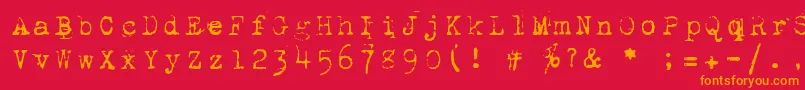 1942Report-fontti – oranssit fontit punaisella taustalla