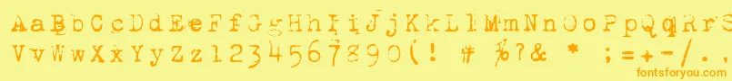 1942Report-Schriftart – Orangefarbene Schriften auf gelbem Hintergrund