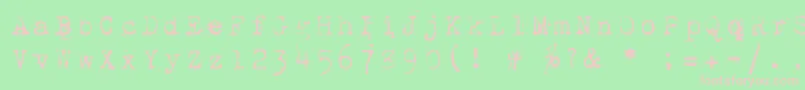 1942Report-fontti – vaaleanpunaiset fontit vihreällä taustalla