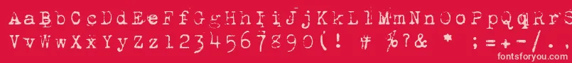 1942Report-fontti – vaaleanpunaiset fontit punaisella taustalla