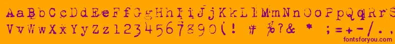 1942Report-fontti – violetit fontit oranssilla taustalla