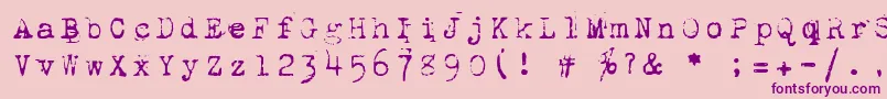 1942Report Font – Purple Fonts on Pink Background