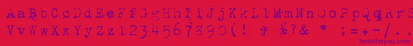 Czcionka 1942Report – fioletowe czcionki na czerwonym tle