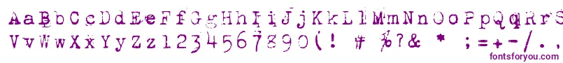 1942Report-fontti – violetit fontit valkoisella taustalla