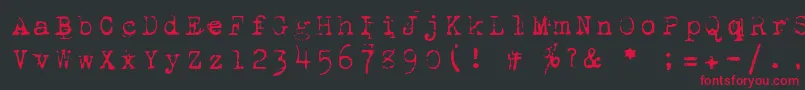 1942Report-fontti – punaiset fontit mustalla taustalla