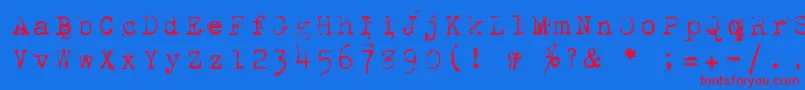 1942Report-fontti – punaiset fontit sinisellä taustalla
