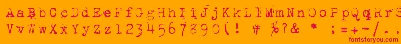 1942Report Font – Red Fonts on Orange Background