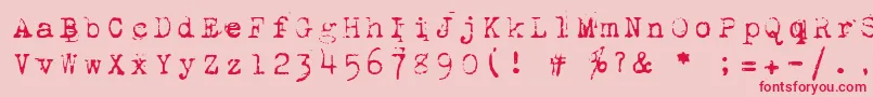1942Report-fontti – punaiset fontit vaaleanpunaisella taustalla