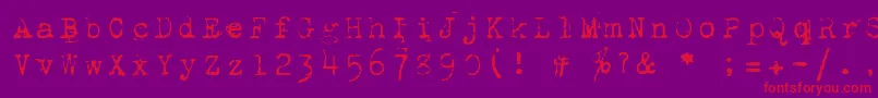 1942Report-fontti – punaiset fontit violetilla taustalla