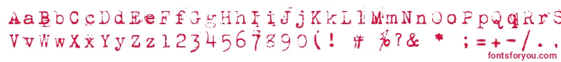 1942Report-fontti – punaiset fontit valkoisella taustalla