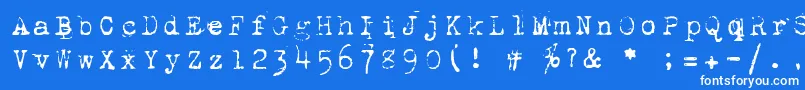 1942Report Font – White Fonts on Blue Background