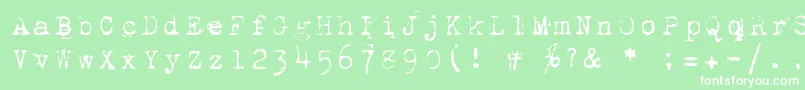 1942Report-fontti – valkoiset fontit vihreällä taustalla