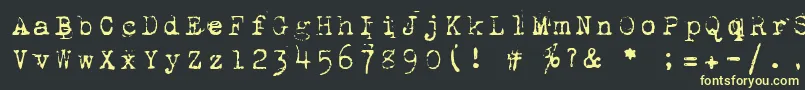 1942Report-fontti – keltaiset fontit mustalla taustalla