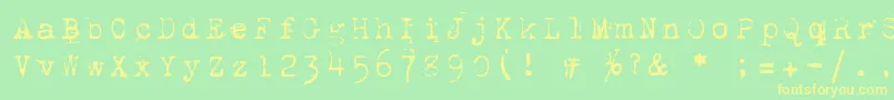 1942Report-fontti – keltaiset fontit vihreällä taustalla