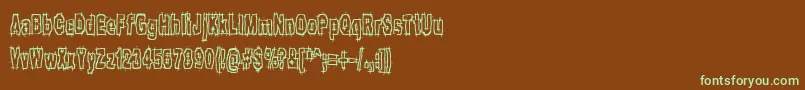 hackslsh Font – Green Fonts on Brown Background