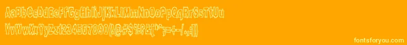 hackslsh Font – Yellow Fonts on Orange Background