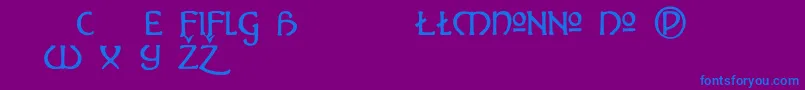 フォントHADALT   – 紫色の背景に青い文字