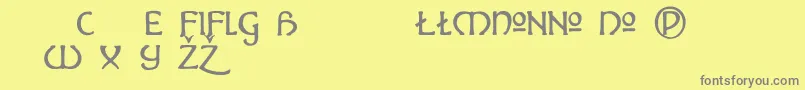 フォントHADALT   – 黄色の背景に灰色の文字