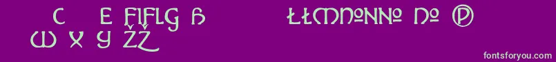 フォントHADALT   – 紫の背景に緑のフォント