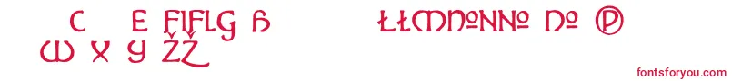 フォントHADALT   – 白い背景に赤い文字