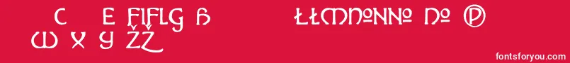 フォントHADALT   – 赤い背景に白い文字