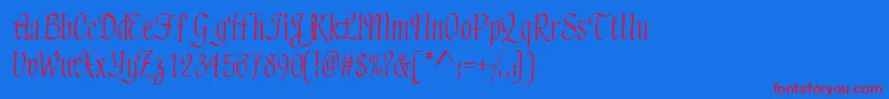 hadfield Font – Red Fonts on Blue Background