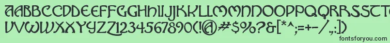 フォントHadley   – 緑の背景に黒い文字