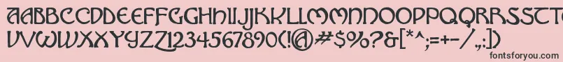 フォントHadley   – ピンクの背景に黒い文字