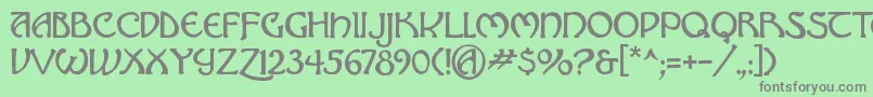 フォントHadley   – 緑の背景に灰色の文字