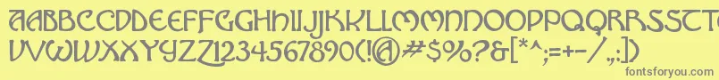 フォントHadley   – 黄色の背景に灰色の文字