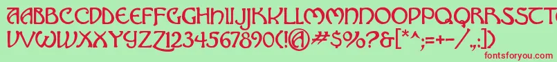 Шрифт Hadley   – красные шрифты на зелёном фоне